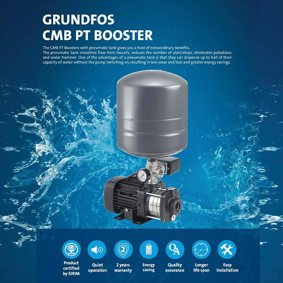 Grundfos CMB546 PT Home Water Pressure Booster Pump